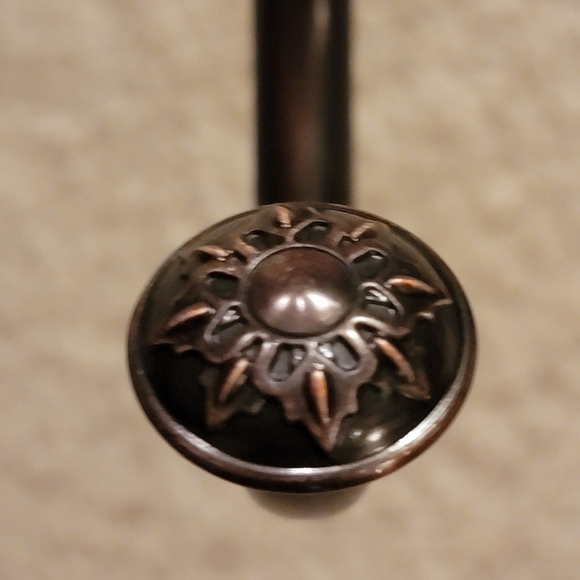 LESPREANCE INTERIORS ♡ Vtg Bronze Decorative Design Curtain Hold Backs - 1 Pair - Picture 7 of 9